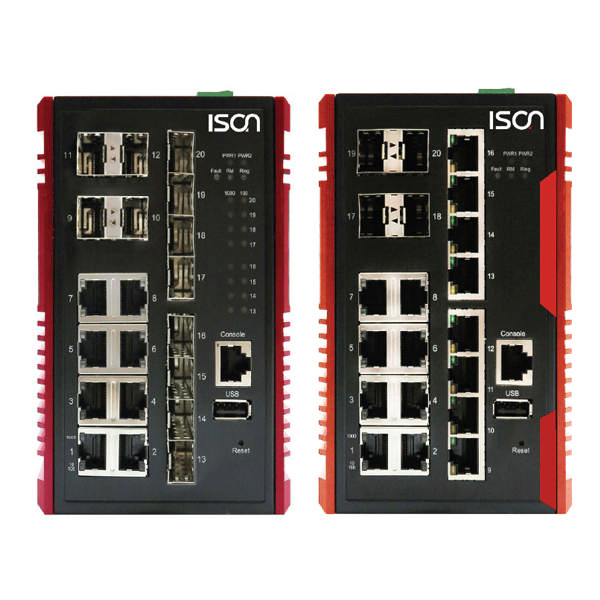Switches DIN-Rail Ethernet industriels avec 10 ports Gigabit SFP